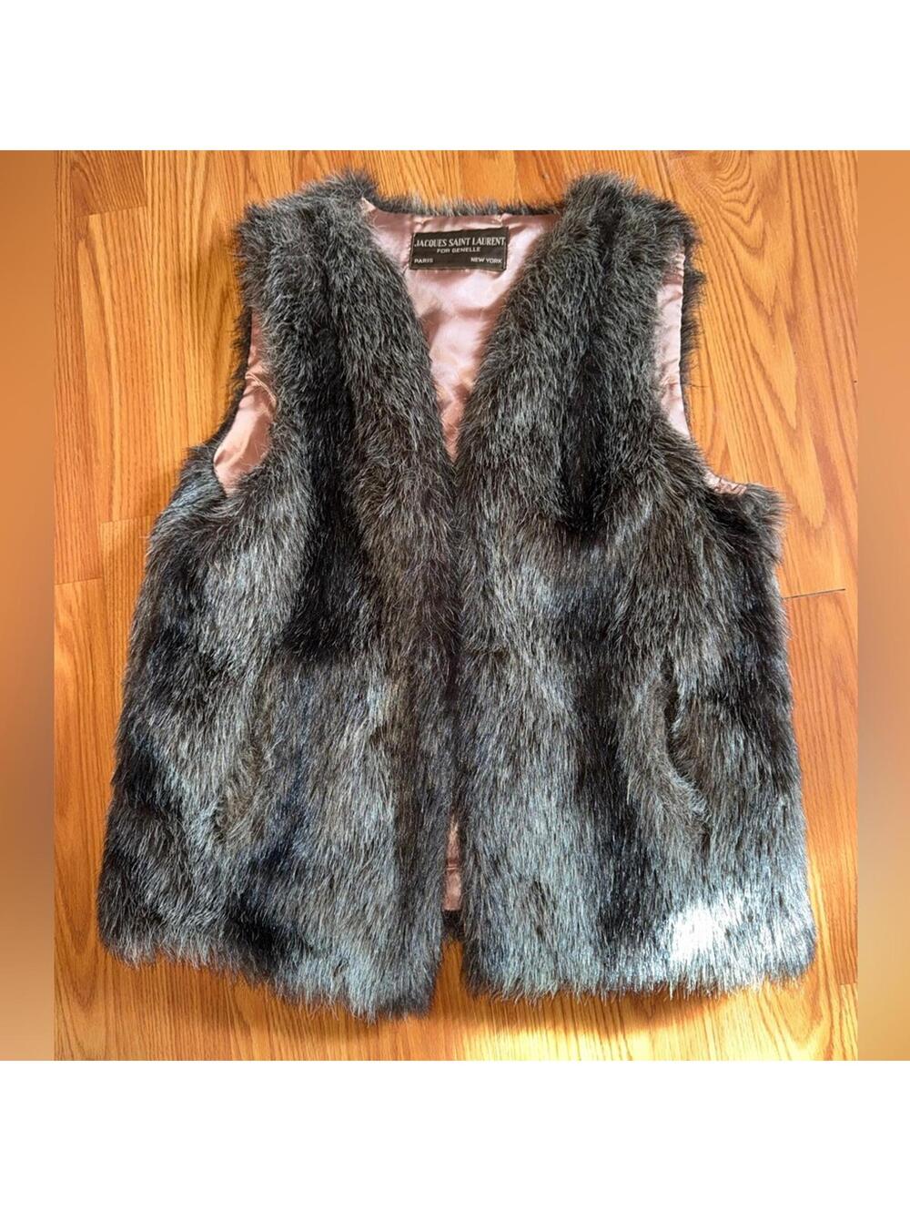 Vintage Jacques Saint Laurent for Genelle Faux Fur Vest